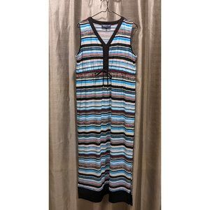 Jones New York Red Blue Black Maxi Dress Large